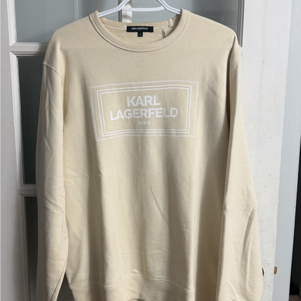 Karl Lagerfeld Men's Beige Crewneck Sweater